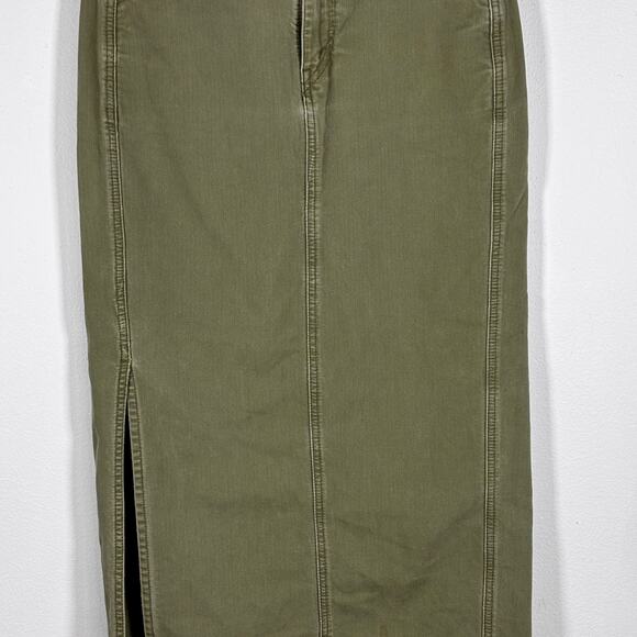 Levi's Surplus Olive Green Maxi Pencil Skirt Women's Size 2 Grunge Skater AS IS - Picture 3 of 16